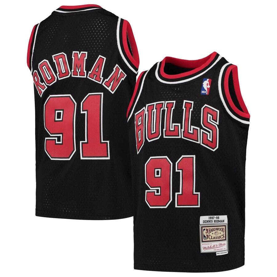 Chicago Bulls Dennis Rodman Mitchell And Ness Black 1997 98 Hardwood